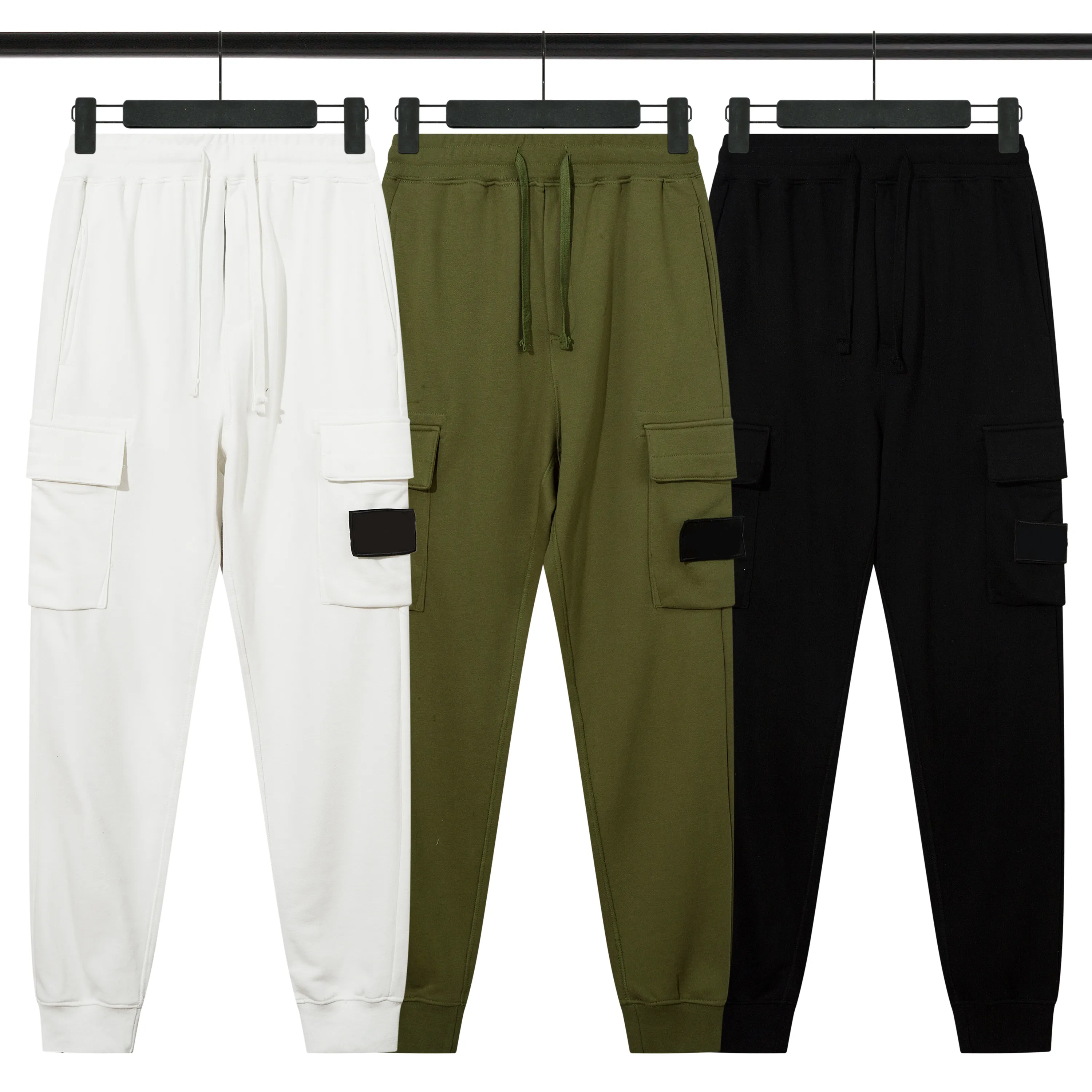 Pantalon de survêtement en coton brodé Compass de haute qualité, multi-poches, pour l'extérieur, sport décontracté