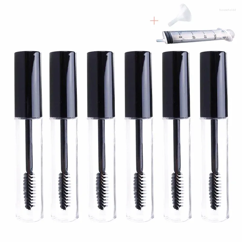 Förvaringsflaskor 25/50 st 5 ml tomma mascara rörögonfransar injektionsflaskor container set flaskverktyg mode för ricinolja diy med svart