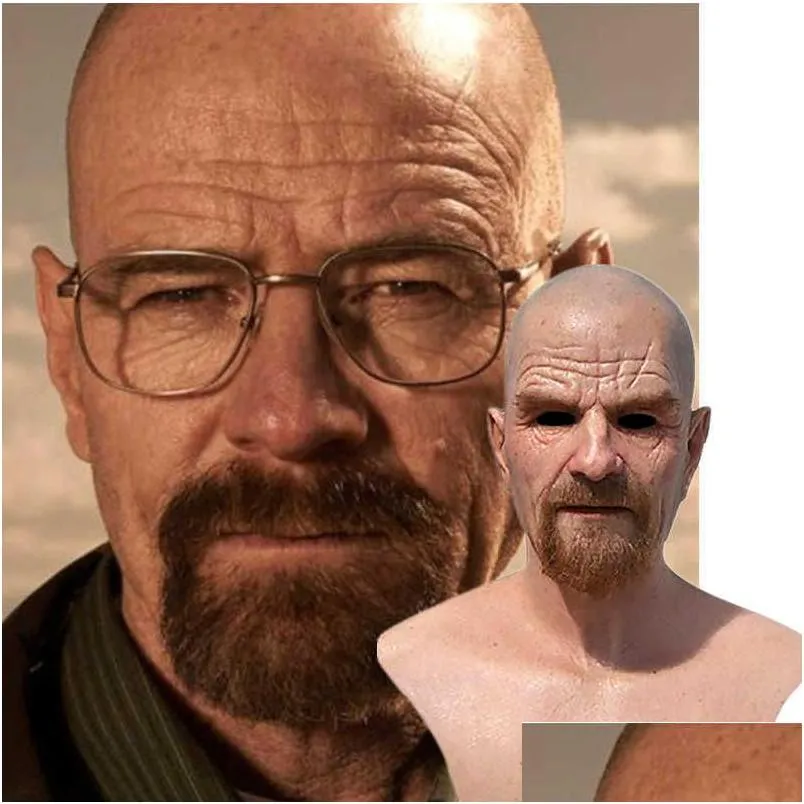 Party Masks Movie Celebrity Latex Mask Breaking Bad Professor Mr. White Realistic Costume Halloween Cosplay Props X0803 Drop Deliver Dhioy