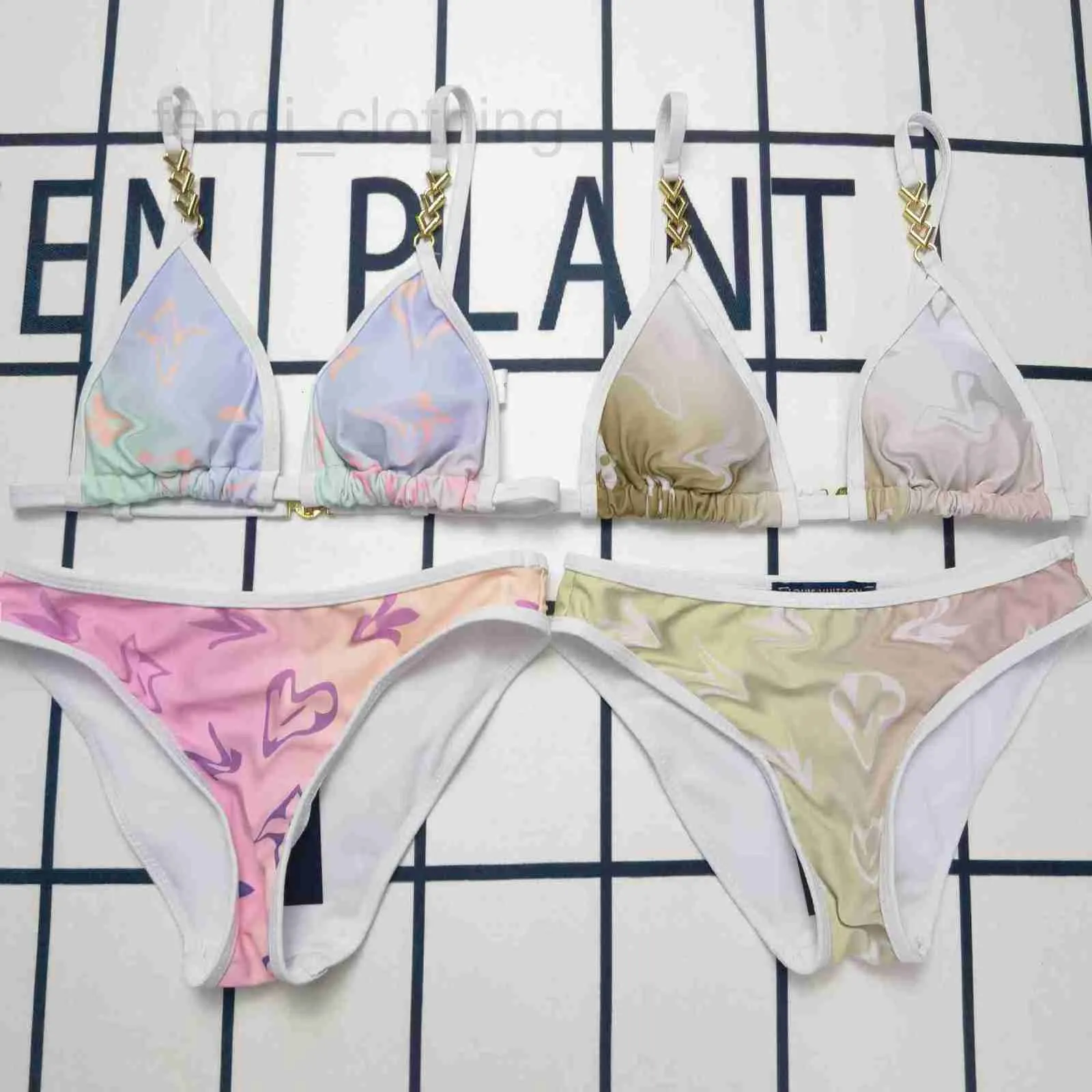 Maillots de bain pour femmes Designer Brand New Maillot de bain Split Bikini Gradient Impression Mode Sexy 3N1G