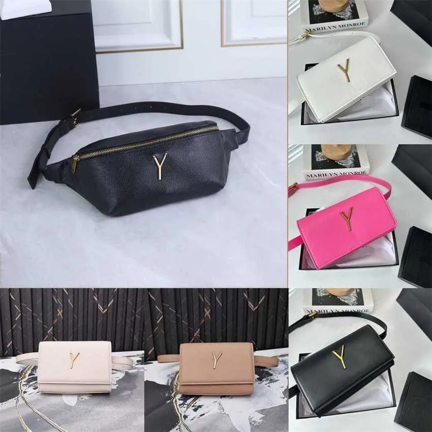 Chic y-bokstäver bältespåsar designer midja väska unisex bum väska casual läder bröstväska underarm mångsidig koppling axelpåsar diagonala crossbody väskor handväska 230915