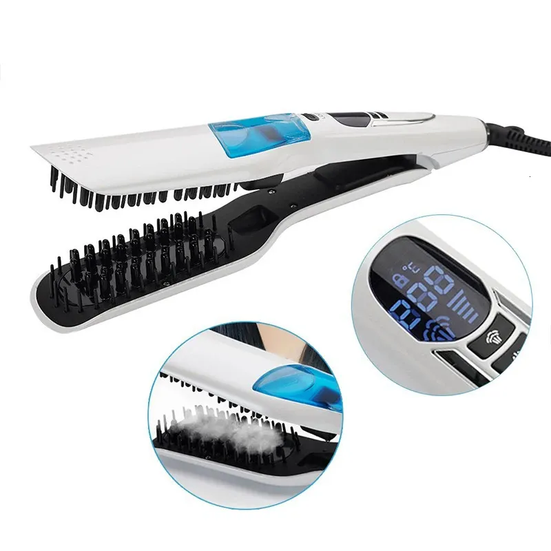 Ånghår uträtare Brush Vapor Professional Rätfuktande Care Irons Comb 240126