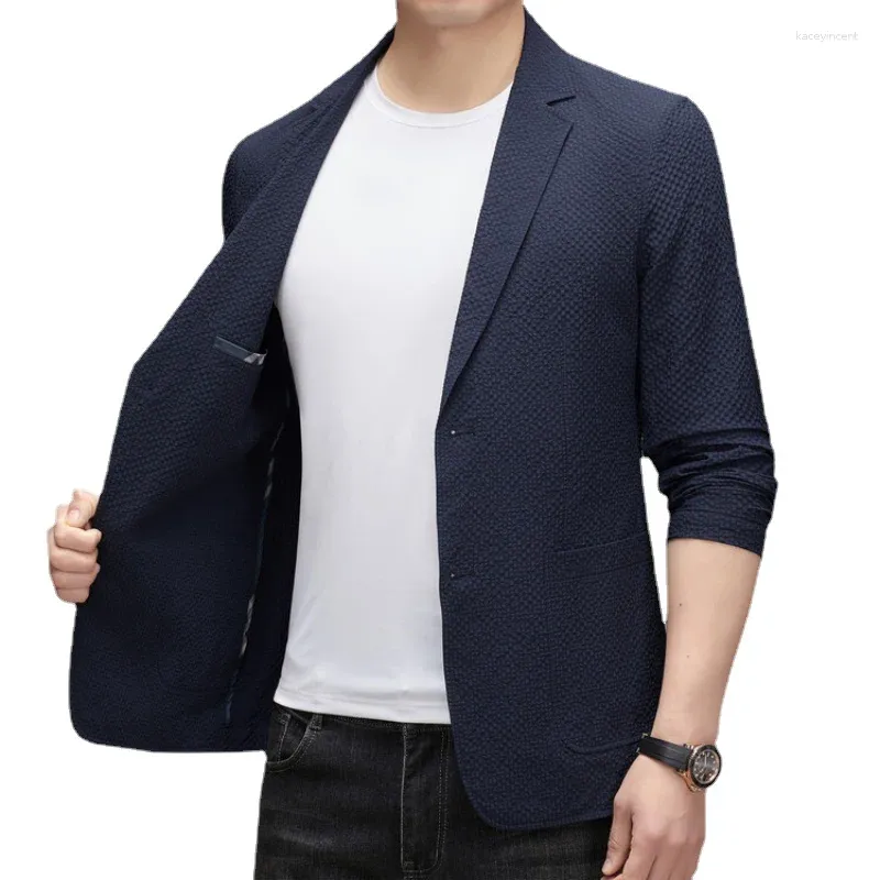 Herrdräkter Fashion Casual Suit Business Thin Jacket Coat Plus Size Clothing Texture Feeling Nononing Tyg High-End varor