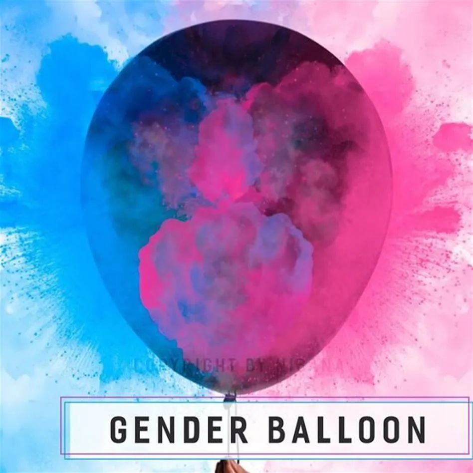 Gender Reveal Balloons 36 inch Black Confetti Latex Balloon Boy or Girl Gender Reveal Party Balloon Giant Balloon With Pink Blue C297d