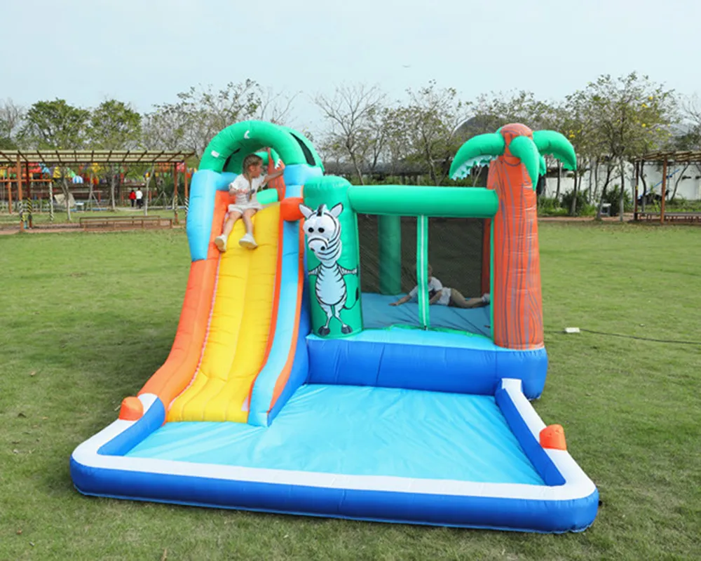 SPECSTAR 7-in-1 Kids Bounce House, Inflatable Water Slide, Trampoline, Basketball Hoop, Blower Included