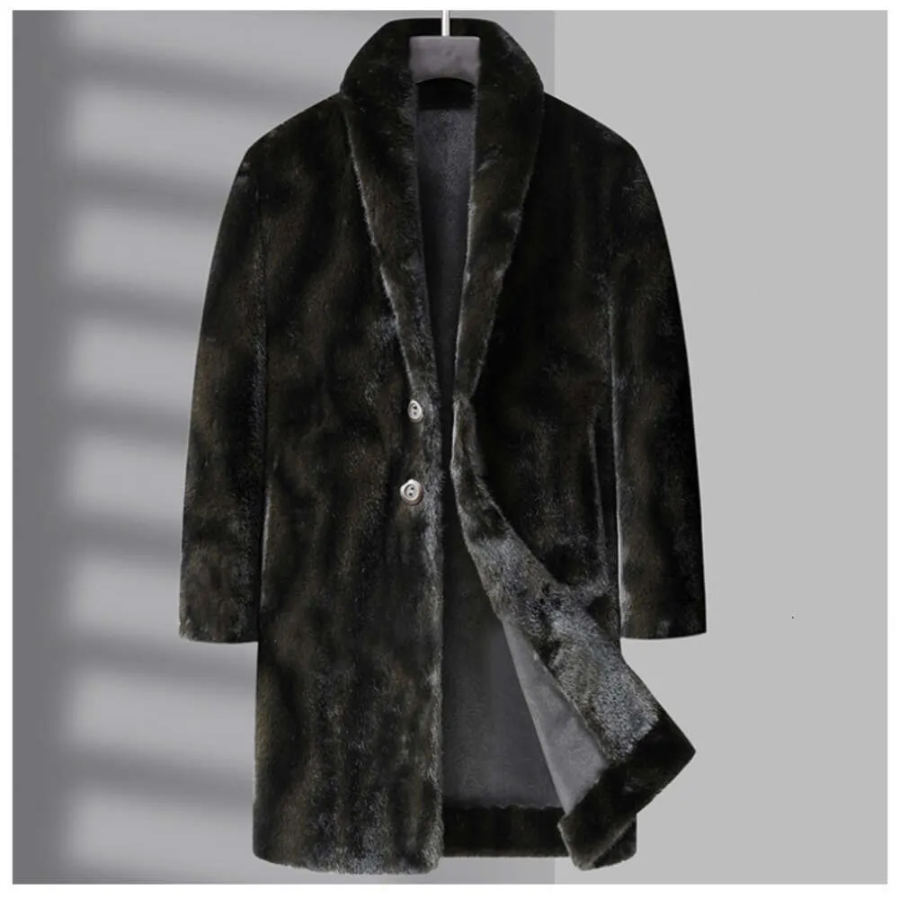 Designer Mens Youth Imitation Mink Fur Jacket Winter Tjockade varm läder Dubbelsidig slitage Toppkläder KVHT