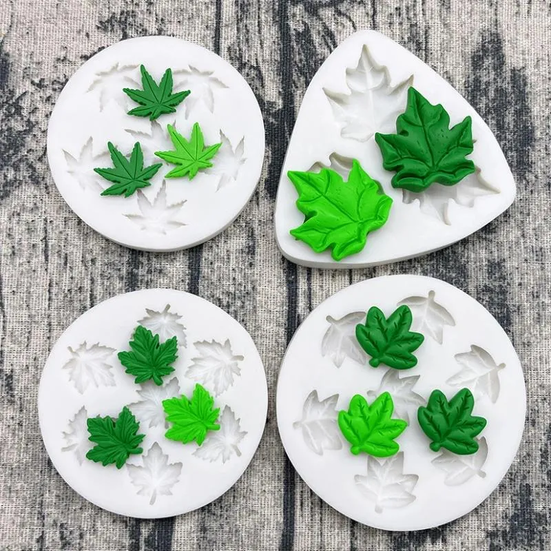 Bakning Mögel Maple Leaves Silicone Sugarcraft Mold Chocolate Cupcake Mold Fondant Cake Decorating Tools