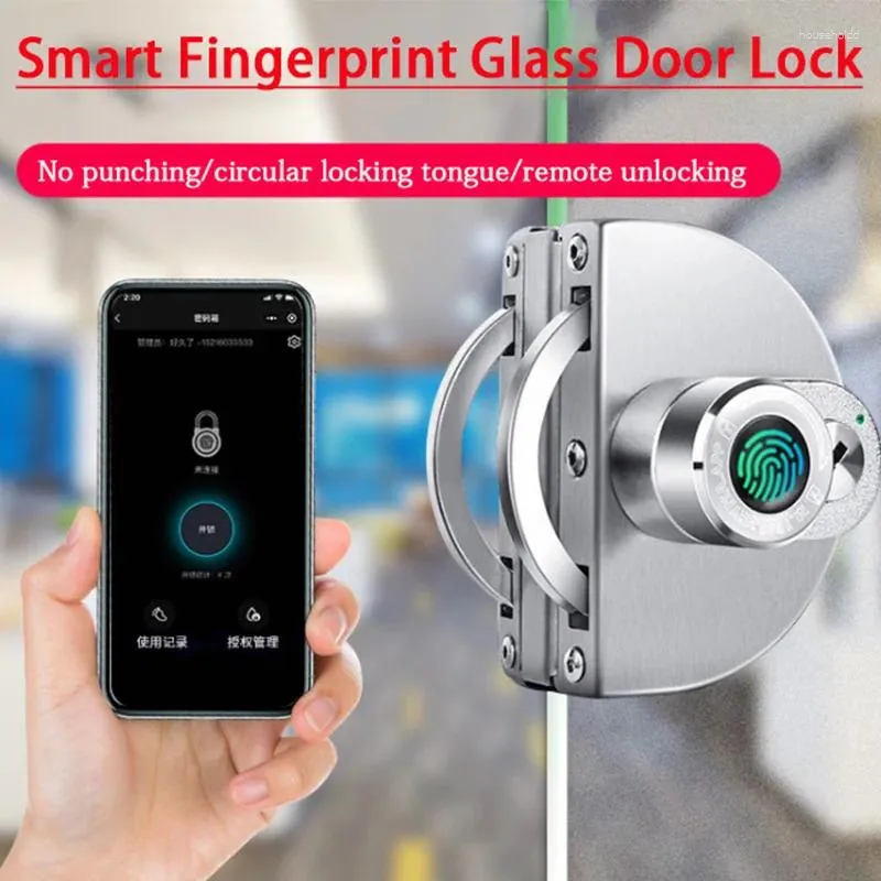 Smart Lock FingerPrint Glass Door Intelligent elektronisk singel och dubbla skjutbindningsbutik