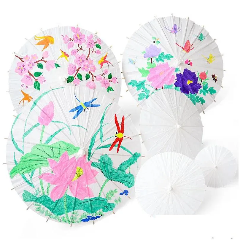 Parasol 60cm DIY puste papiery bambusowe parasol naolite papierowe parasole malowanie panny młodej ślub dziecięcy iti dostawa home ga dhsxx