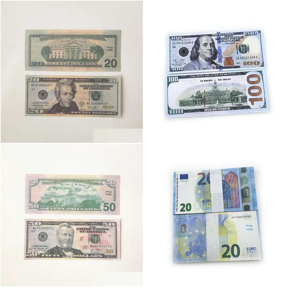 Diğer Festival Parti Malzemeleri 5 Pack Sahte Para Banknotu 5 10 20 50 100 200 200 ABD Dolar Euro Pound Gerçekçi Oyuncak Bar Props Para Birimi M DHQ5BNZGBC458