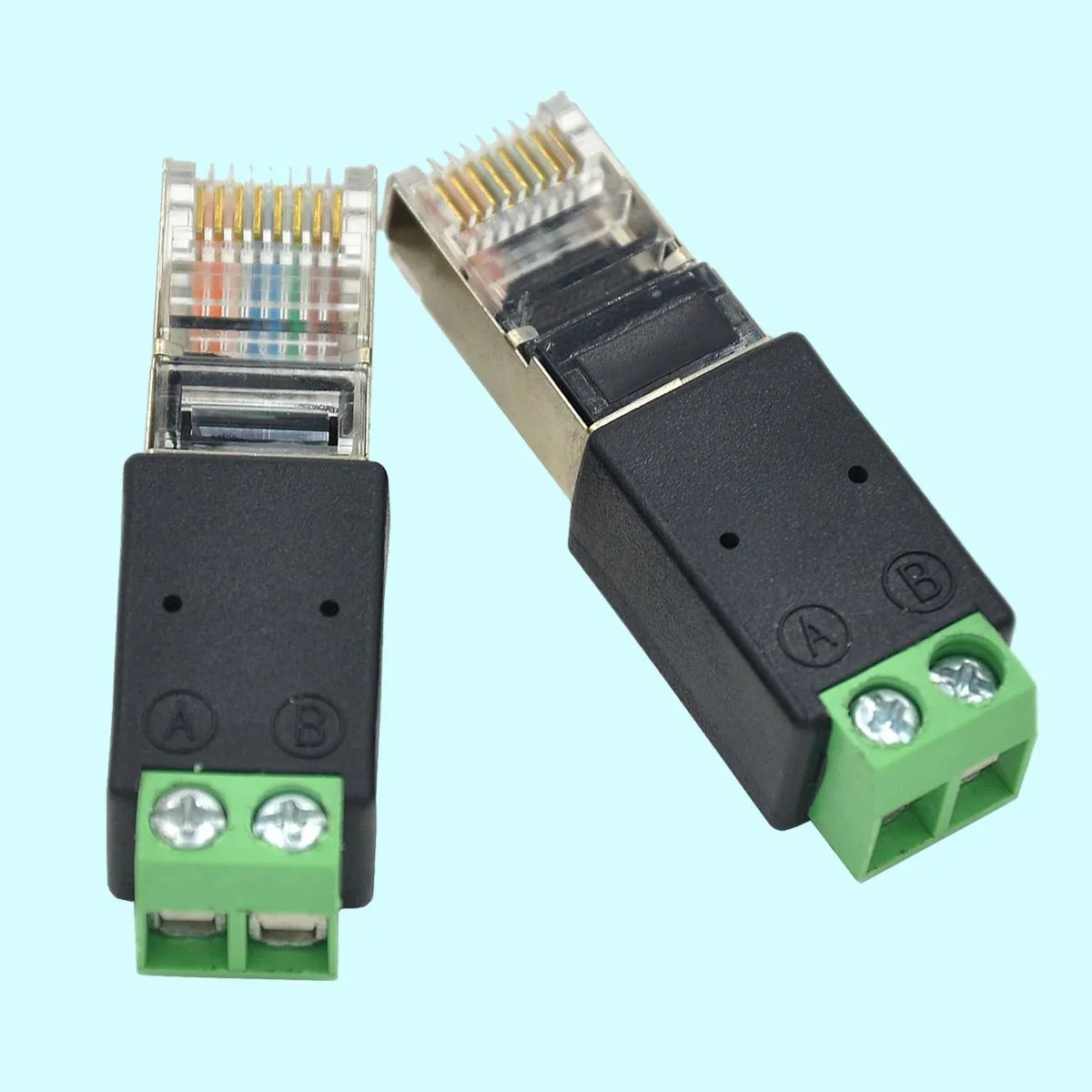 Terminal Modular Rj45 RJ45 Network Connector Male 8P8C Modular Plug to RS485 Screw Terminals ...