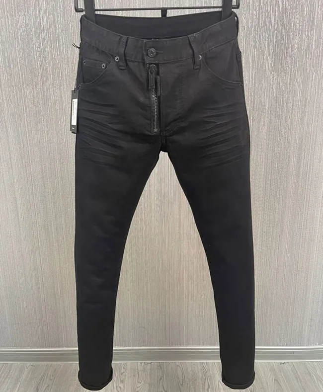 TR APSTAR DSQ Herenjeans D2 Hip Hop Rock Moto DSQ COOLGUY JEANS Design Ripped Denim Biker DSQ Jeans voor heren 9889 kleur zwart