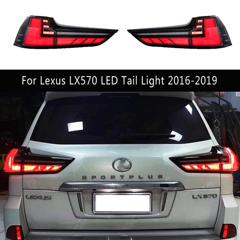 Pour Lexus LX570 feu arrière LED 16-19 pièce d'auto ensemble de feu arrière dynamique Streamer clignotant indicateur frein feu de marche arrière