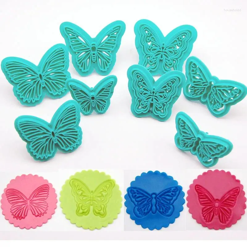 Baking Moulds 2pcs/Set Plastic Butterfly Embosser Cake Fondant Sugarcraft Cookie Decorating Cutters Mold Tools