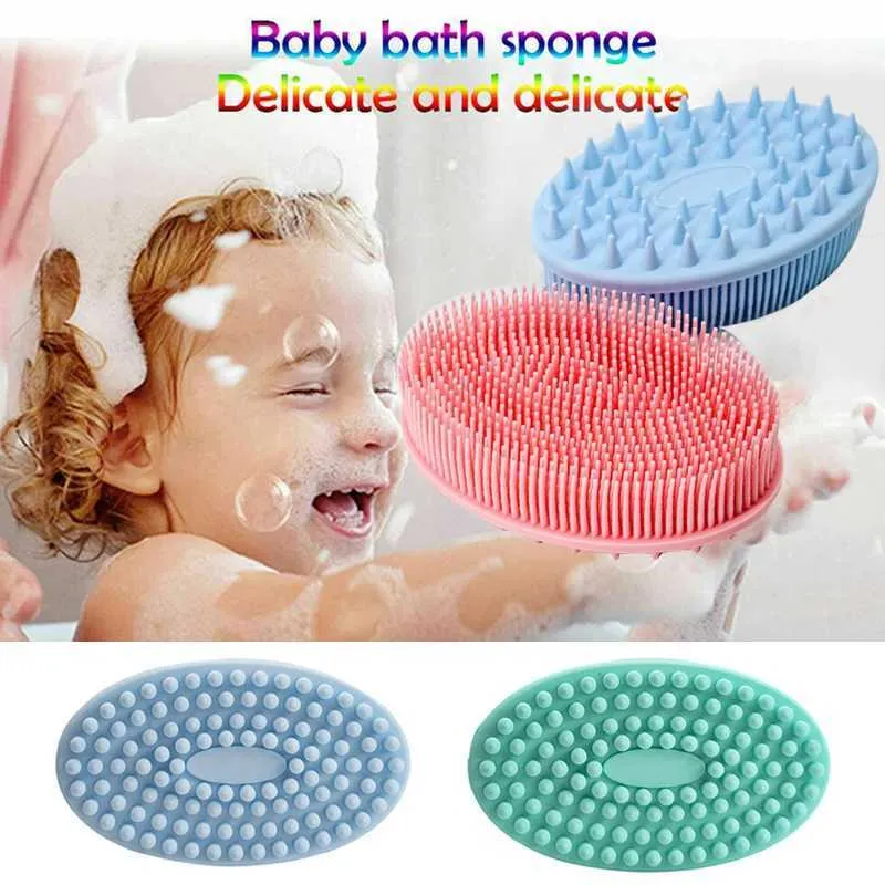 Gereedschap accessoires bad exfoliërende spons dode body scrubber skin head wast borstel kam kam siliconen borstel hoofdhuid massagerool hygiënisch 240415