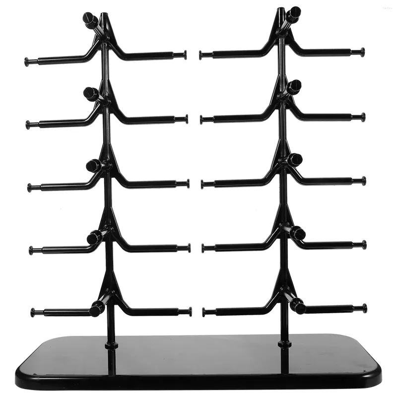 Decorative Plates Two Row Sunglasses Rack 10 Pairs Glasses Holder Display Stand Eyeglasses Eyewear Storage