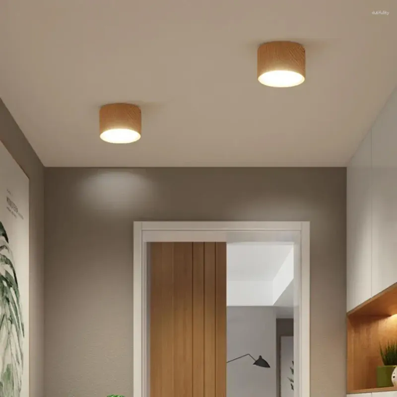 Wood Grain LED Ceiling Light Flicker Free High Brightness Downlight For