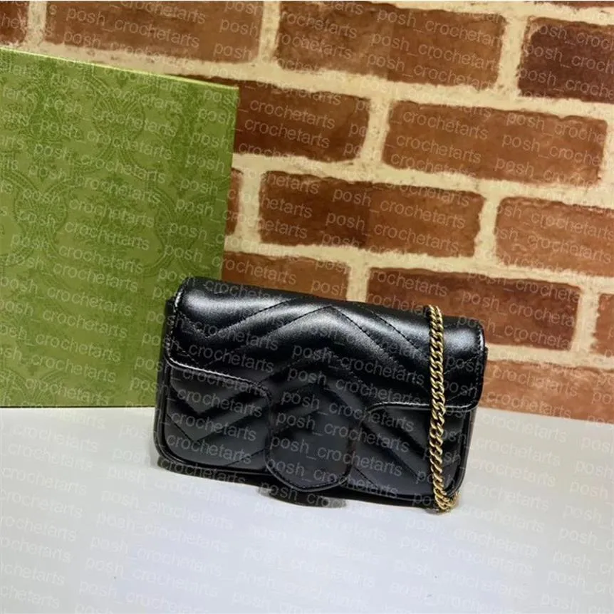 Super Mini Cross Body Bag Oryginalne skórzane blokujące Chevron Quild Crossbody Solid Color Torebka sprzedana z Box251J