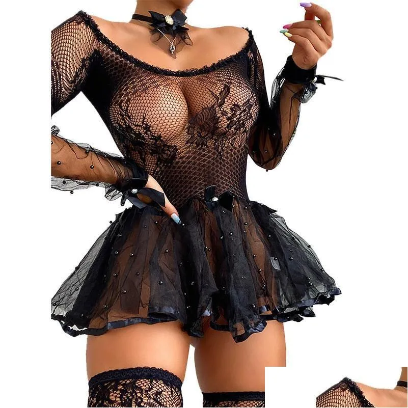 Grundläggande avslappnade klänningar Casual Dresses Womens Y Lingerie Set Erotic Costumes Women Cosplay Fun Intimates Underwear Porno 2Casual Drop Dhy9i