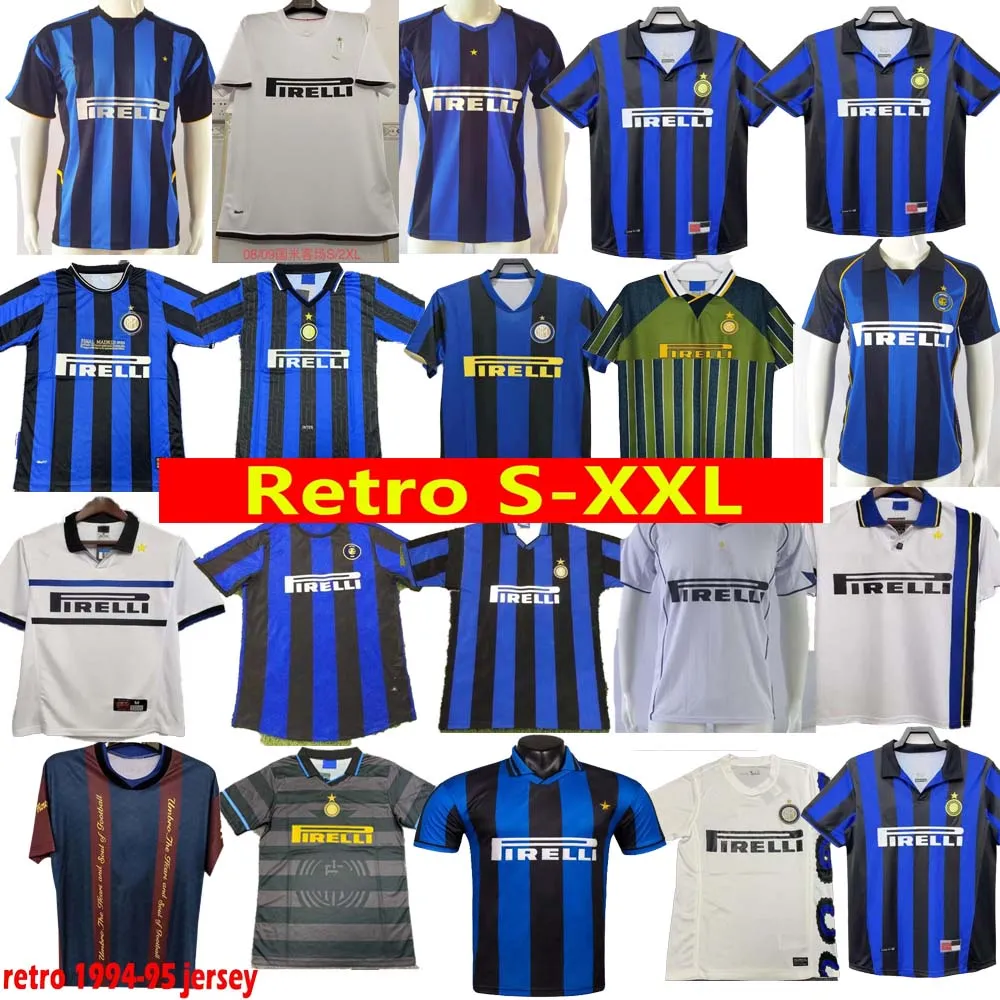 Sneijder Zanetti Classic Inter Retro Soccer Jerseys Djorkaeff Milito Baggio Pizarro Djorkaeff Adriano Milan Football Shirt 01 02 03 04 07 08 09 10 11 2001 2002 2002 2003