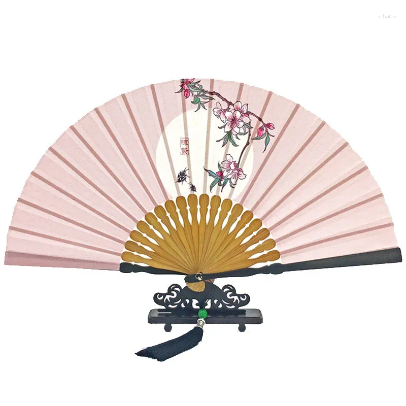 Dekorative Figuren chinesischer Stil 24 Solar Begriffe Klapper Fan Kleine klassische Handheld -Mädchen tragbare Hanfu Cheongsam Accessoires