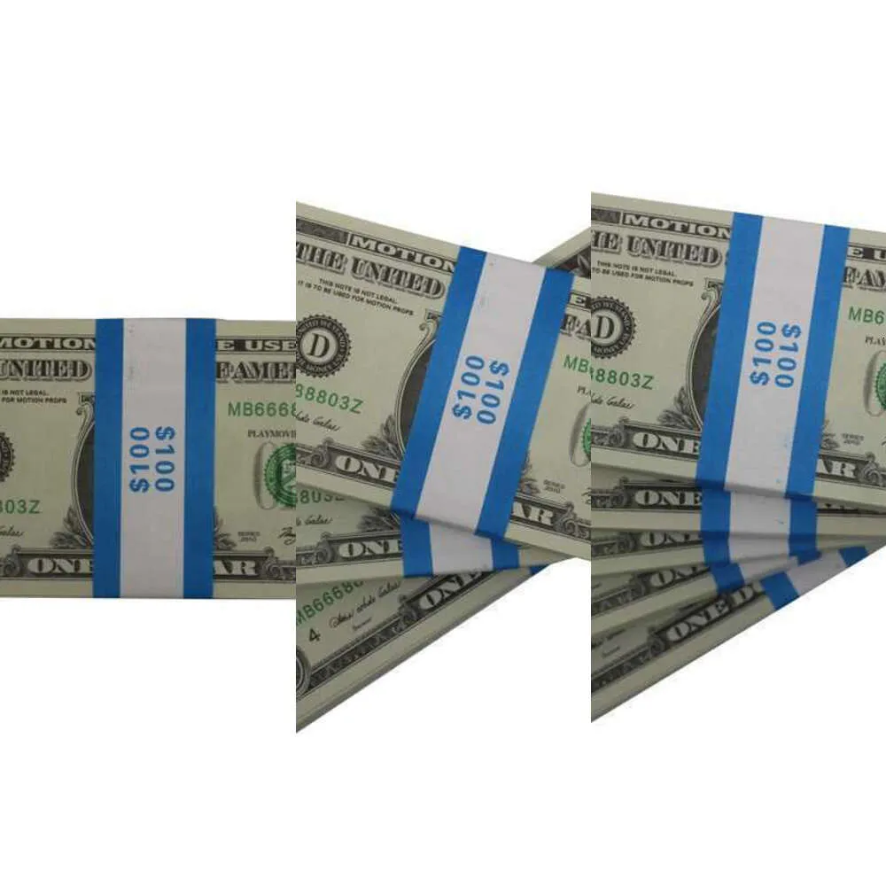 Réplica de dinero falso de EE. UU., juguete para niños o juego familiar, billete de copia en papel, 100 unidades/paquete247E 33J9OR39C