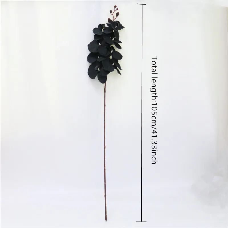 105cm Artificial flower black butterfly orchid silk phalaenopsis for wedding Christams home decoration garden potted fake plants