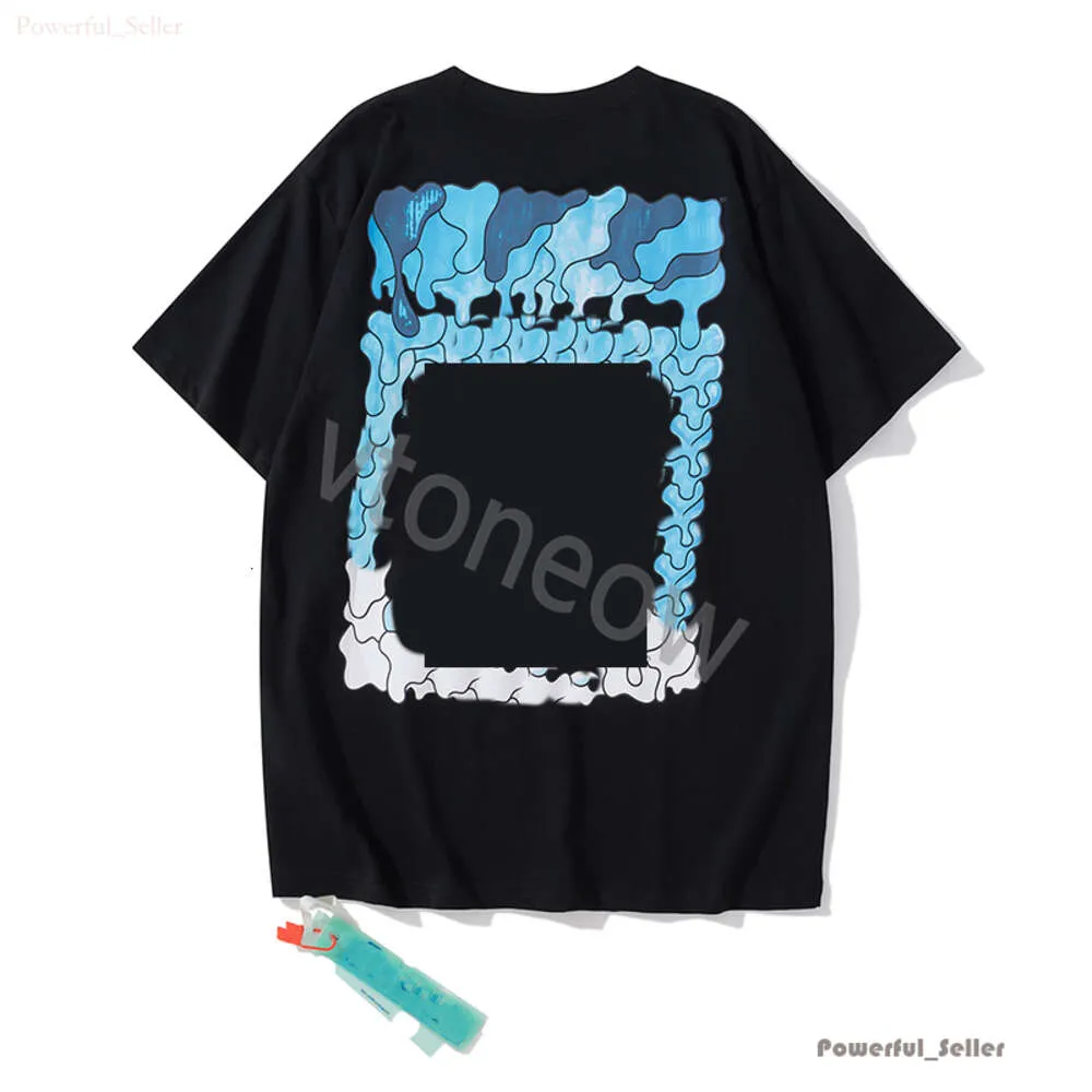 Off White Shirt 2023 Новая модная роскошная одежда Мужская футболка и женские свободные футболки Топы Мужская повседневная уличная рубашка с граффити Толстовка Мужские футболки Off White 1920