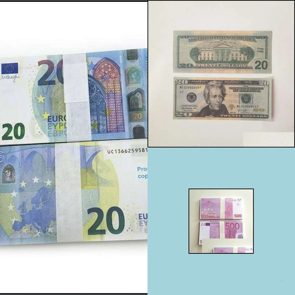 Inne świąteczne materiały imprezowe Fałszywe pieniądze banknot 10 20 50 100 200 200 Dollar Euro Realistyczne bary zabawkowe rekwizyty Kopiuj film walutowy Faux Dhurkrpaecox5