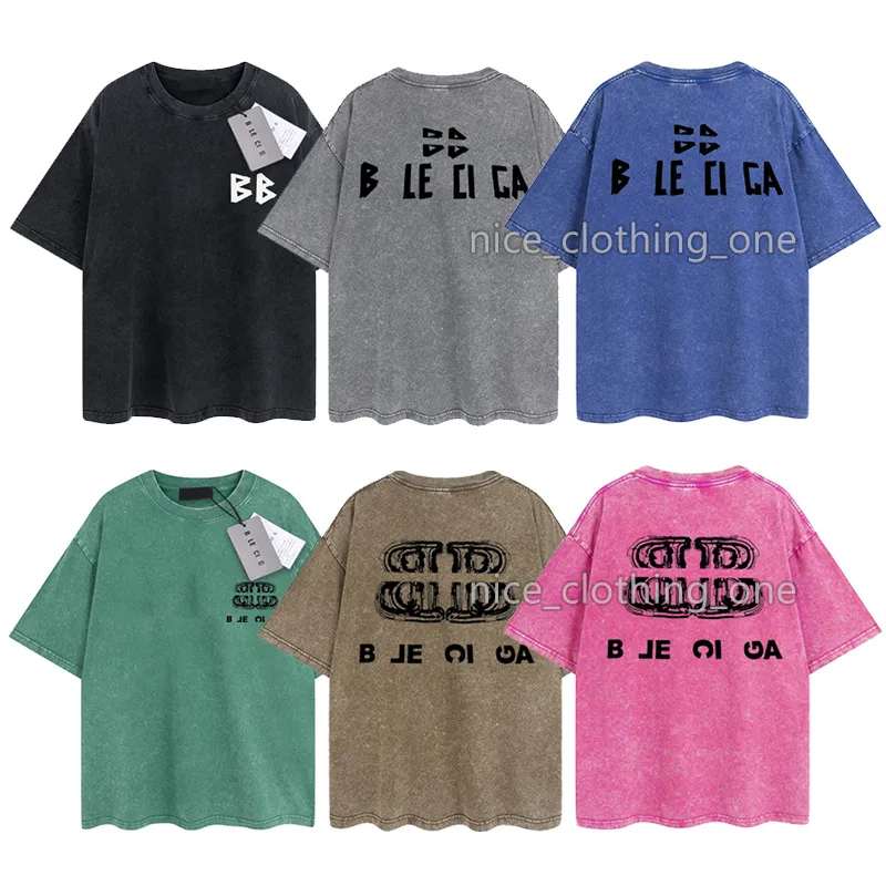 Mens Designer Ba T-shirt Vintage Rétro Chemises lavées Marque de luxe T-shirts Femmes T-shirt à manches courtes T-shirt d'été T-shirts décontractés Streetwear Tops Vêtements Diverses couleurs-56