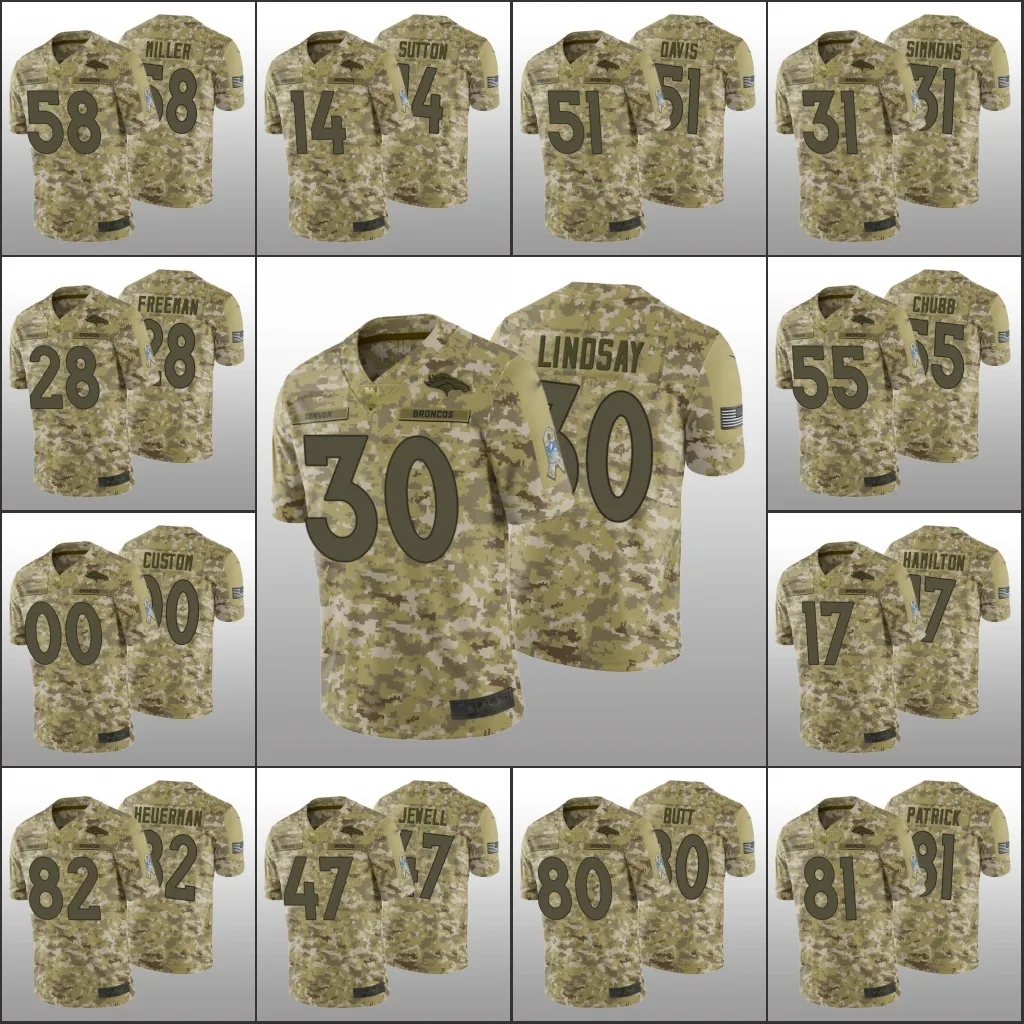 Denver''Broncos''Men 55 Bradley Chubb 30 Phillip Lindsay 58 Von Miller Custom Women Youth Salute to Service Limited Jersey