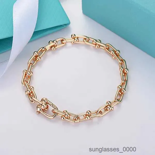 18K Gold Double U Shape Bransoletka dla kobiet luksusowa marka s925 srebrne platowane buty konia designerka ol styl bransoletki impreza ślub miła biżuteria W12t