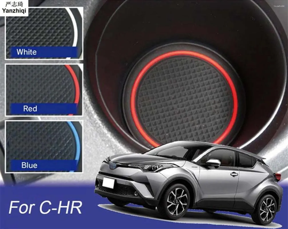 Interior Accessories For Toyota CHR 2024 C-HR Gate Slot Pad Anti-slip Cup Rubber Door Groove Mat Decoration Trim