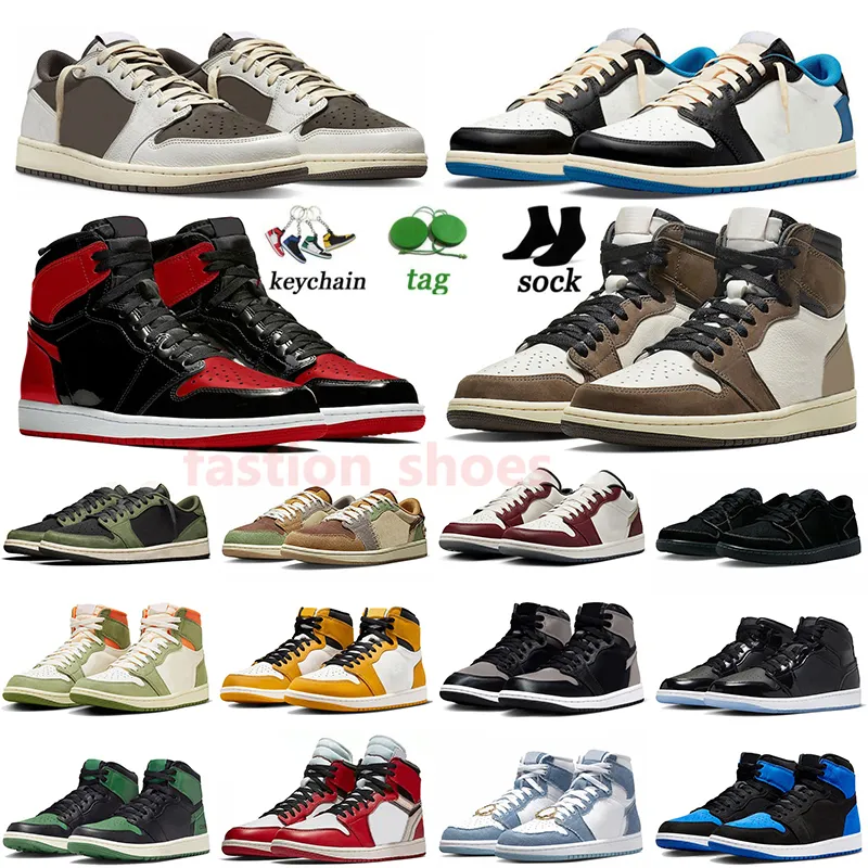 Cactus Jack Reverse Mocha 1 Låg herrkvinnor Basketsko Jumpman Jorden1s år av Dragon High Og Chicago förlorade och hittade tränare Traviss Scottss Sportsneakers