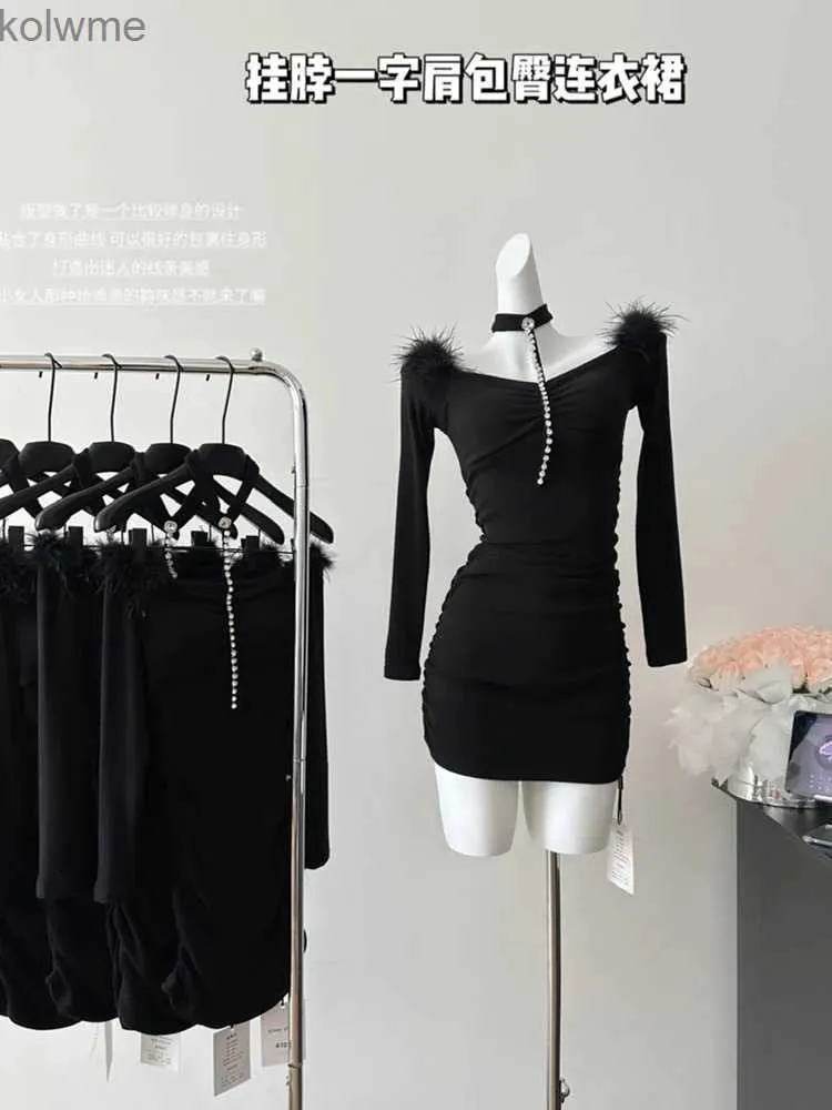 Grundlegende Freizeitkleider, Party, Abschlussball, Gyaru, Neckholder-Kleid, Diamanten, Schwarz, Gothic, Luxus-Korsettkleid, Slash-Ausschnitt, einteilige Kleider, Y2K, Kokette, formeller Anlass, YQ240201