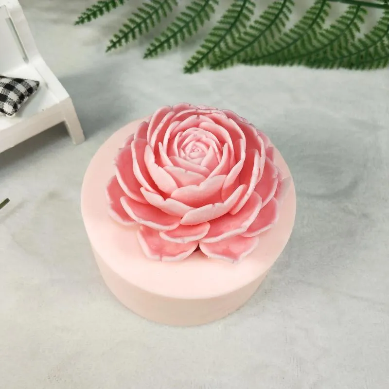 Pişirme Kalıpları Bloom Gül Çiçeği 3D Silikon Kalıp El Yapımı Düğün Diya Kek Dekorasyon Araçları Cupcake Jelly Mum Dekorasyon Zanaat