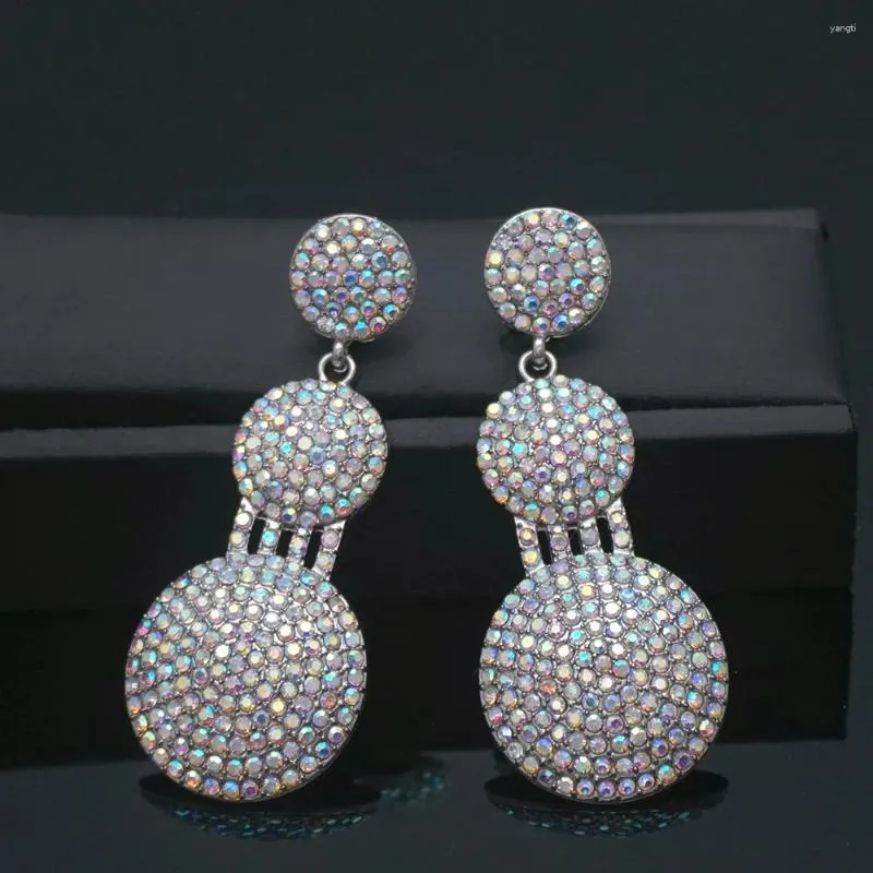 Boucles d'oreilles pendantes de styliste K Store, bijoux à la mode en alliage de cristal brillant, longues pour femmes, mariage, grande mariée, demoiselles d'honneur