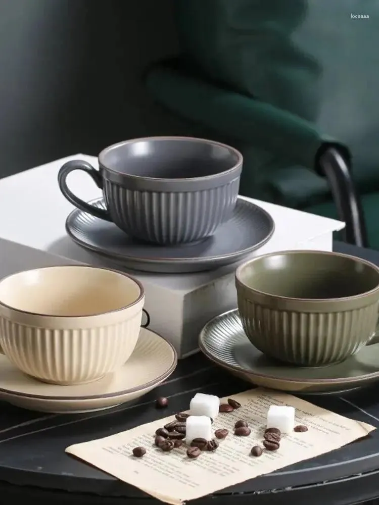 Kaffeekannen Europäische kleine Luxus High Beauty Tasse und Teller Set Home Exquisite Keramik Latte Flower Grade