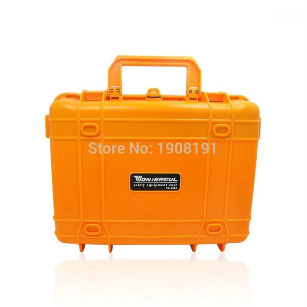 Estuche rígido impermeable con espuma para cámara Equipo de video Estuche de transporte Plástico ABS negro naranja Sellado de seguridad Portable261c