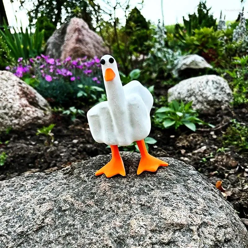 Decorative Figurines 2024 Duck You Creative Middle Finger Ornaments Statue Resin Crafts Home Decor Parody Decoration