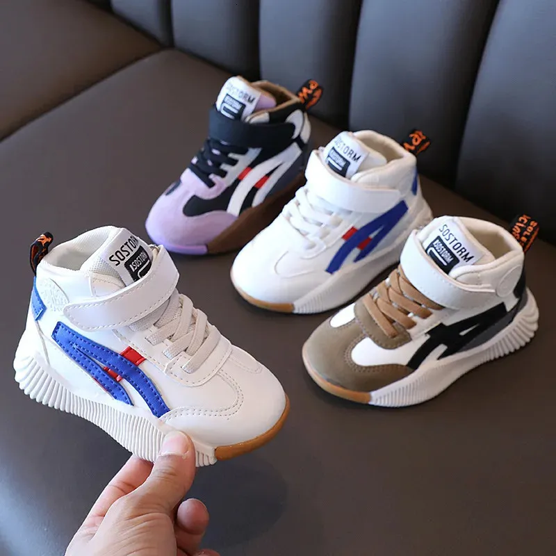 Children's Sneakers Girls' Spring Autumn Middle Upper Small White Shoes Boys' Basketball Shoes Baby Shoes 240122