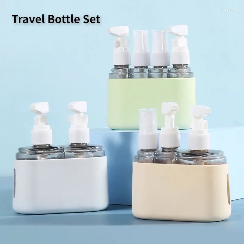 Lagringsflaskor 2/3/4-i-1 Travel Bottle Set Combination Shampoo Dusch Gel Handtvätt Lotion Split Tom Kit Accessories