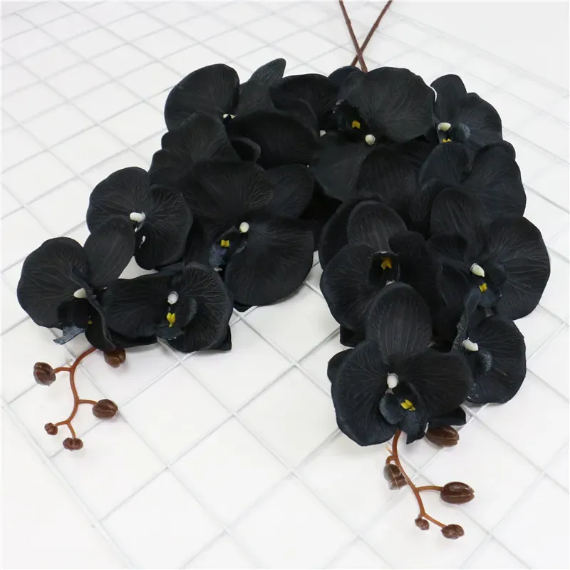 105cm Artificial flower black butterfly orchid silk phalaenopsis for wedding Christams home decoration garden potted fake plants