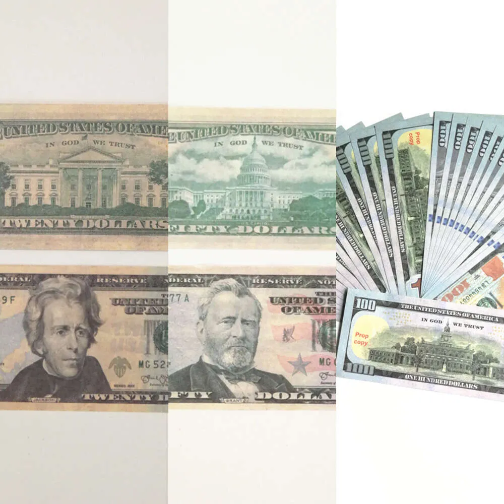 Party Supplies Fake Money Banknote 5 10 20 50 100 200 US Dollar Euros Realistic Toy Bar Props Valuta Movie Money Fauxbillets CO5917673CWYC