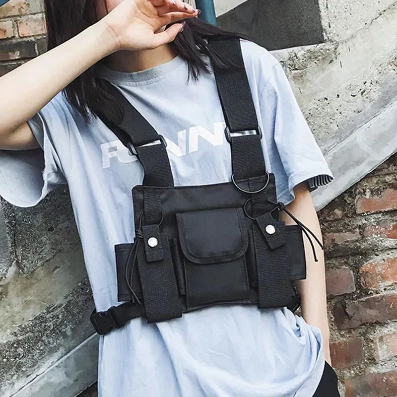 Sacs de taille Streetwear Sac Mode Poitrine Unisexe Haute Qualité Nylon Fanny Pack Gilet Fonctionnel Tactique Plate-Forme