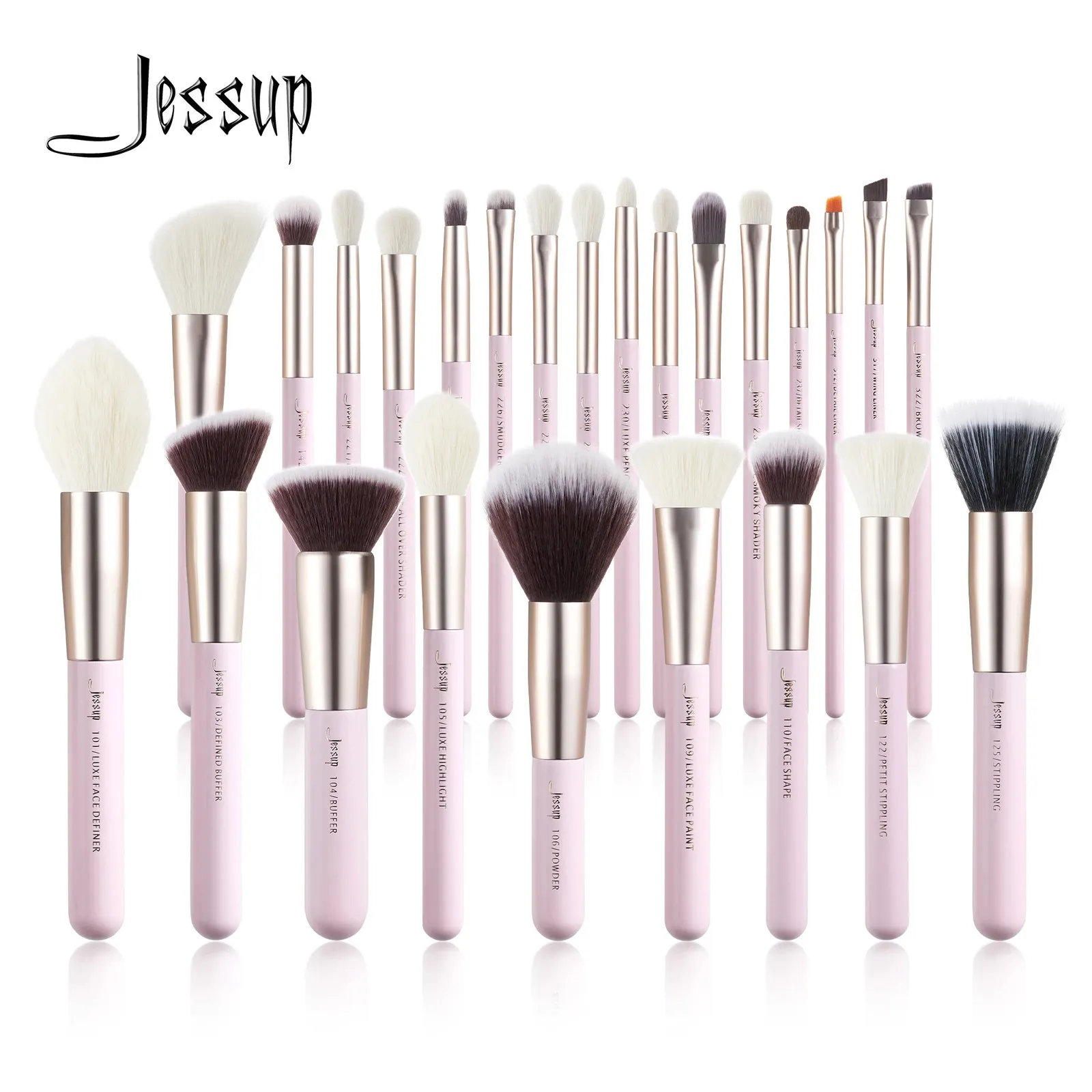 Jessup Make-up-Pinsel-Set, 1525-teilig, NaturalSynthetic Foundation, Puder, Highlighter, Lidschattenpinsel, Pedzle do Makijazu T290 240124