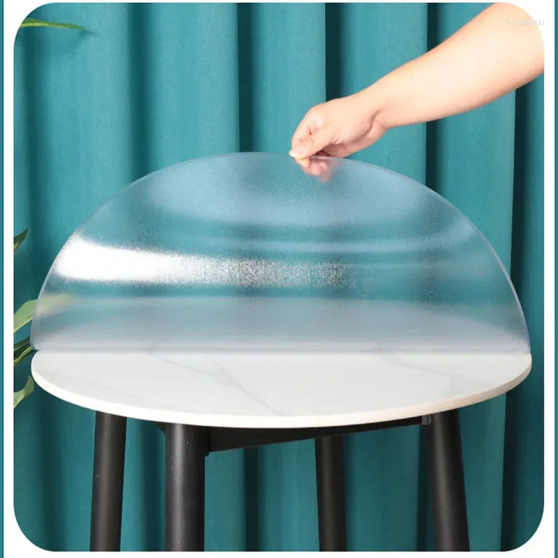 Table Cloth PVC Round Waterproof Oil Resistant Scald And Wash Free Tablecloth Circular Transparent Mat