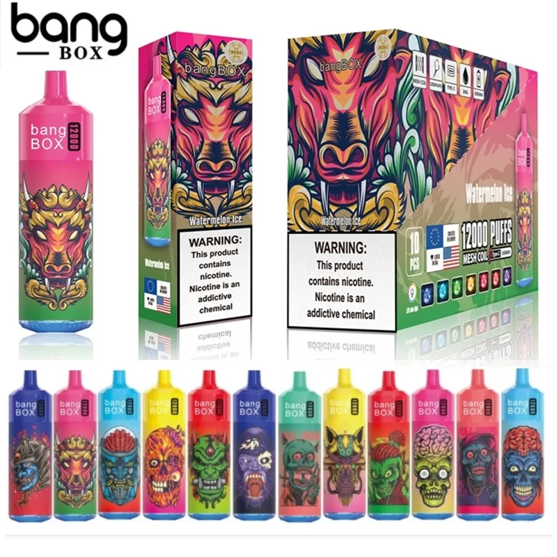 Présentation De Authentique Bangbox 12000 Puffs Cigarettes E Jetables 20 Ml  Prérempli RVB Vape 12K Tornado Vaping Dispositif Ecig LED Clignotant Bang  Box Tornado