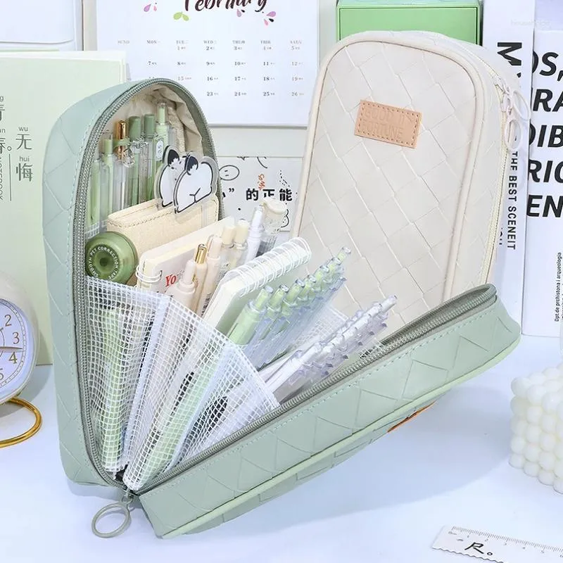 Wholesale SchoolSupplyPro Large Capacity Leather Pencil Case Durable Stationery Box For Escolares Stationery Trousse Pens Tape. From Householdd 11.32 DHgate.Com