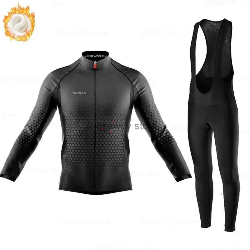 Мужские спортивные костюмы Зимние комплекты для велоспорта Maillot Ropa Ciclismo 2024 Новые мужские длинные трикотажные изделия Seves Комплект спортивной одежды для горного велосипеда Keep WarmH2421